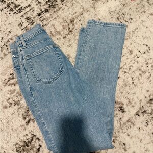 Abercrombie & Fitch The 90s Straight Ultra High Rise Jean Criss-Cross Waistband